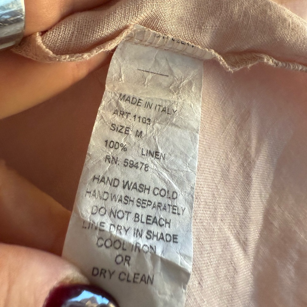 Elegant Sleeveless Blush Linen Sleeveless Top - Picture 10 of 10